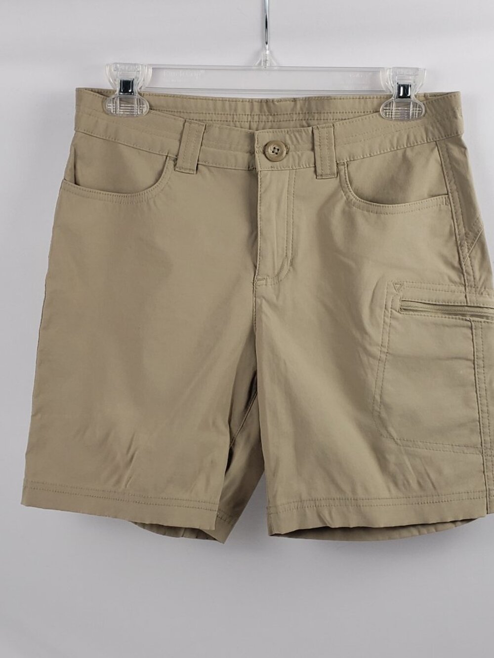 Eddie Bauer 6 Tan Shorts Womens Stretch Zip Pocket